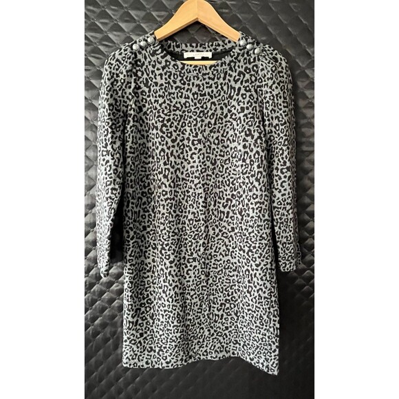 LOFT Dresses & Skirts - Ann Taylor Loft Dress Size Small Animal Print Cheetah Gray Black Long sleeve